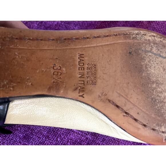 Vintage y2k COSTUME NATIONAL Leather Ballet Flats Ankle Strap Shoes 36.5 6.5 CNC - Picture 5 of 6